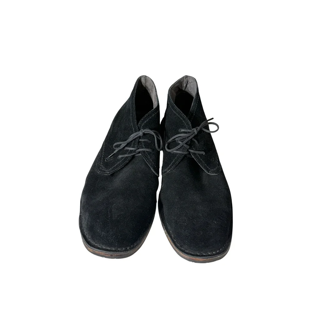 JOHN VARVATOS STAR USA Black Suede Chukka Desert Boots Size 10M Lace Up F2241B3B